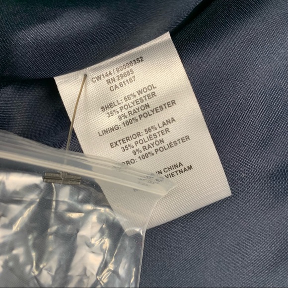 Pendleton Olive Green Plaid Wool Blend Collared Button Front Coat Jacket Size XS - Picture 6 of 8